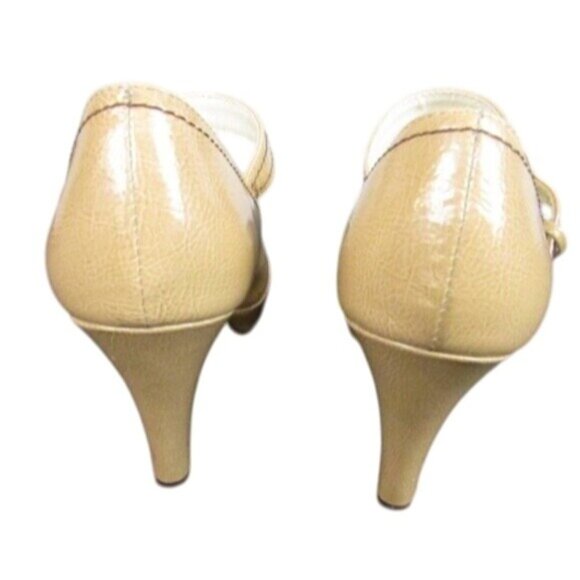 CL By Laundry Womens Peep Toe Mary Jane Heels 6.5 Tan - Picture 4 of 7
